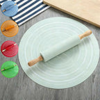 Silicone Dough Mat with Rolling Pin set | Extra Thick Non _ slip Baking Mat for Pizza & Bread (Random color )