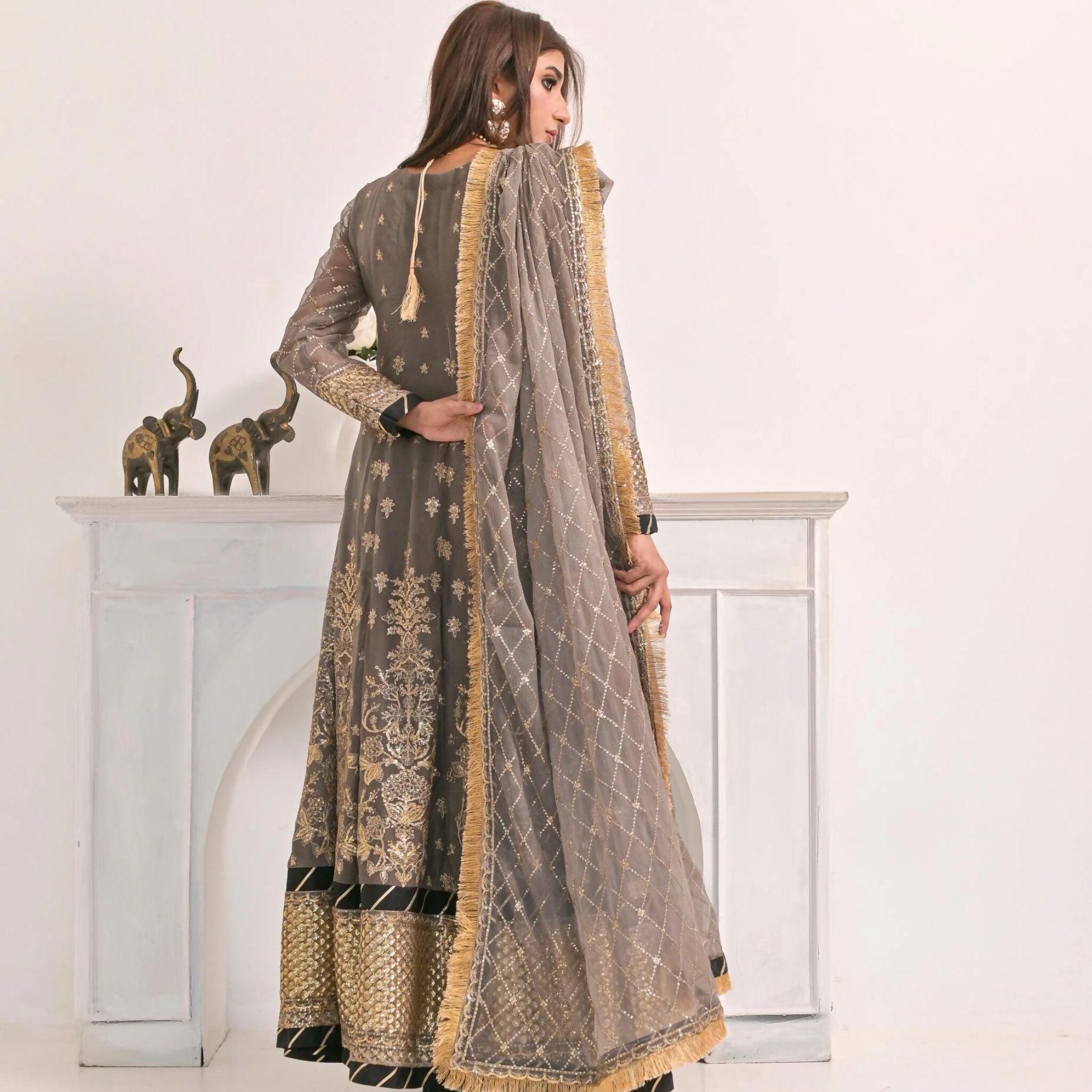 Dress Suit, All Crafted with Exquisite Embroidered Details, for Women
