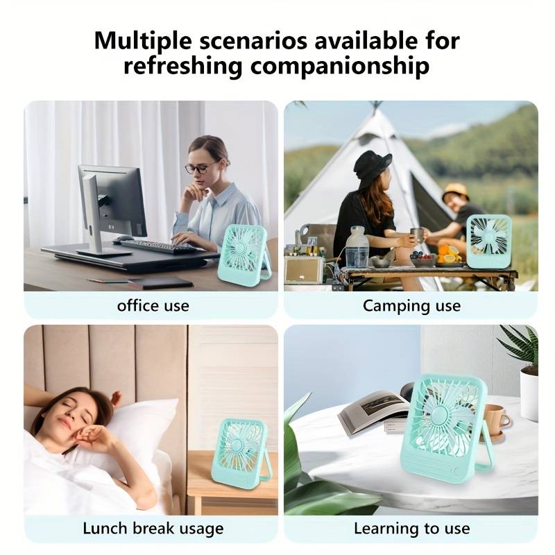Fan, Touch Sensor Portable Rechargeable Mini Desk with 3 Speed Airflow