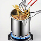 Deep Frying Pot with Strainer Basket