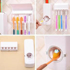 Automatic Plastic Toothpaste Dispenser with 05 Toothbrush Holder - Toothpaste Squeezer For Homes And Bathrooms