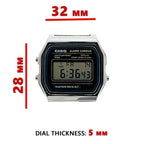 Digital Retro Watch, Stainless Steel Bracelet, for Unisex