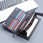 PU Leather Balebaily Long Wallet – Card Slots, Zippered Phone Compartment, ID Window, and Dual Ticket Pockets