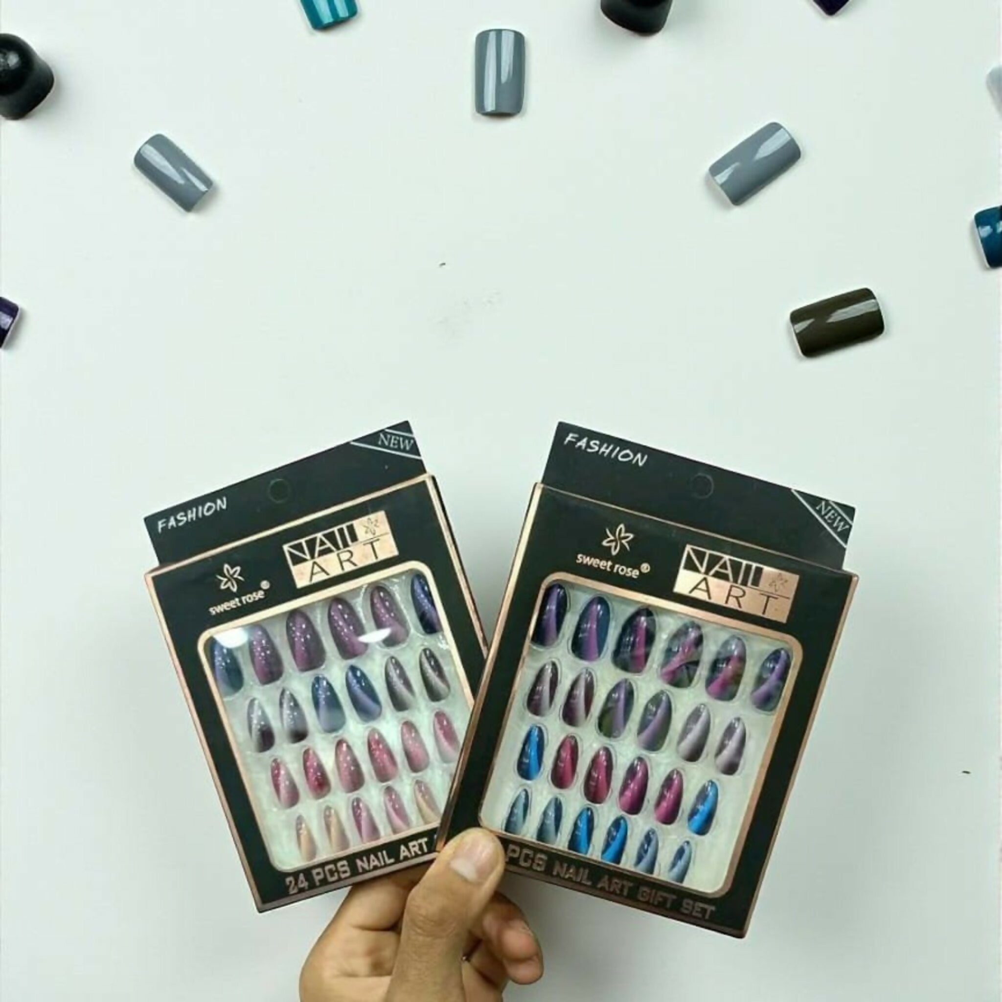 24 Pcs Professional Manicure Artificial Nails –