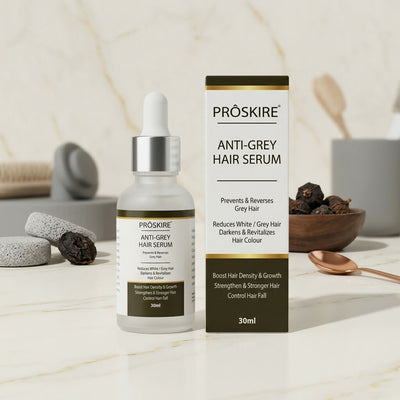 Proskire Anti-Grey Hair Serum 30ml Reduces White Hair - Darkens & Revitalizes Hair Color