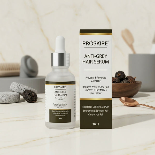 Proskire Anti-Grey Hair Serum 30ml Reduces White Hair - Darkens & Revitalizes Hair Color