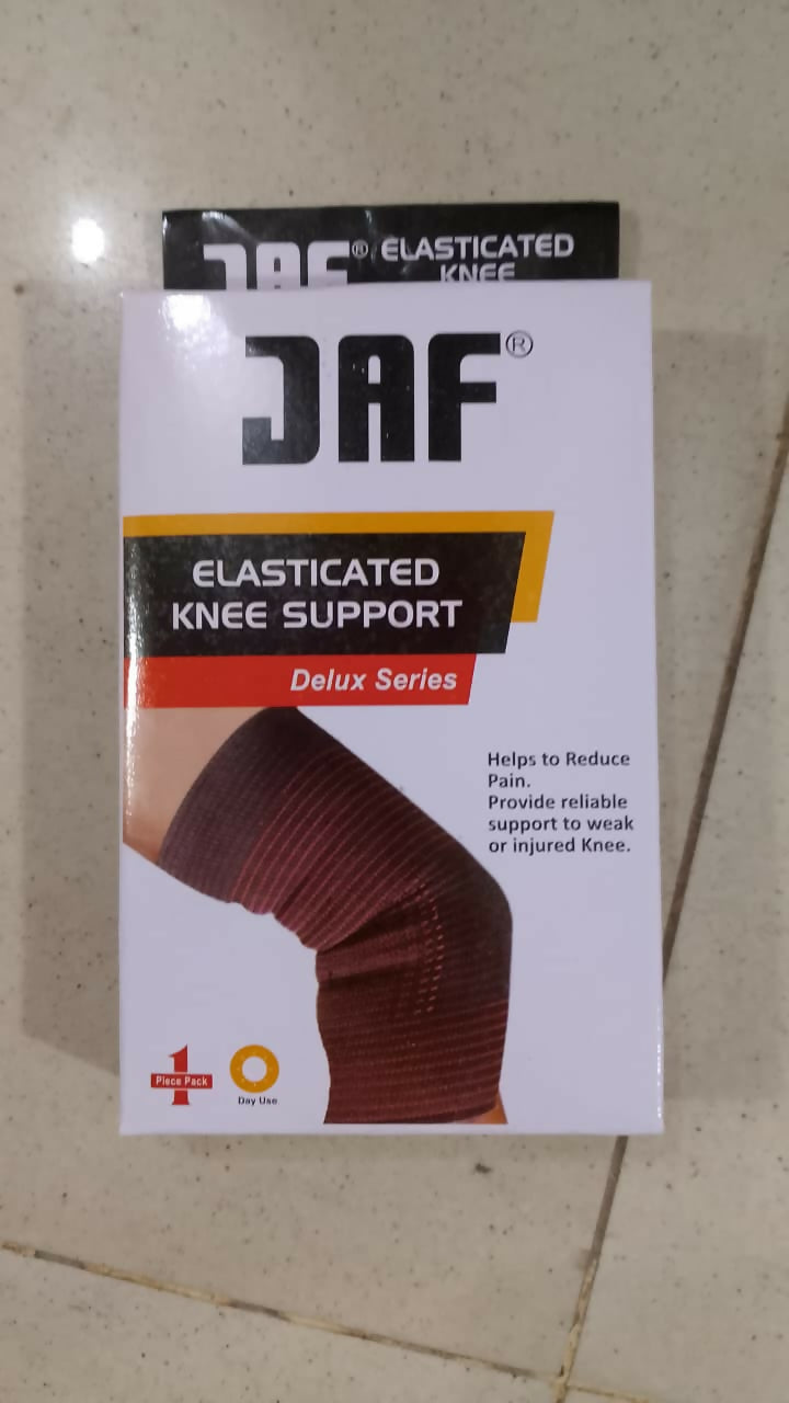 1 PC JAF Elasticated Knee Support Deluxe Knee Brace – Comfortable Compression Support (Large)