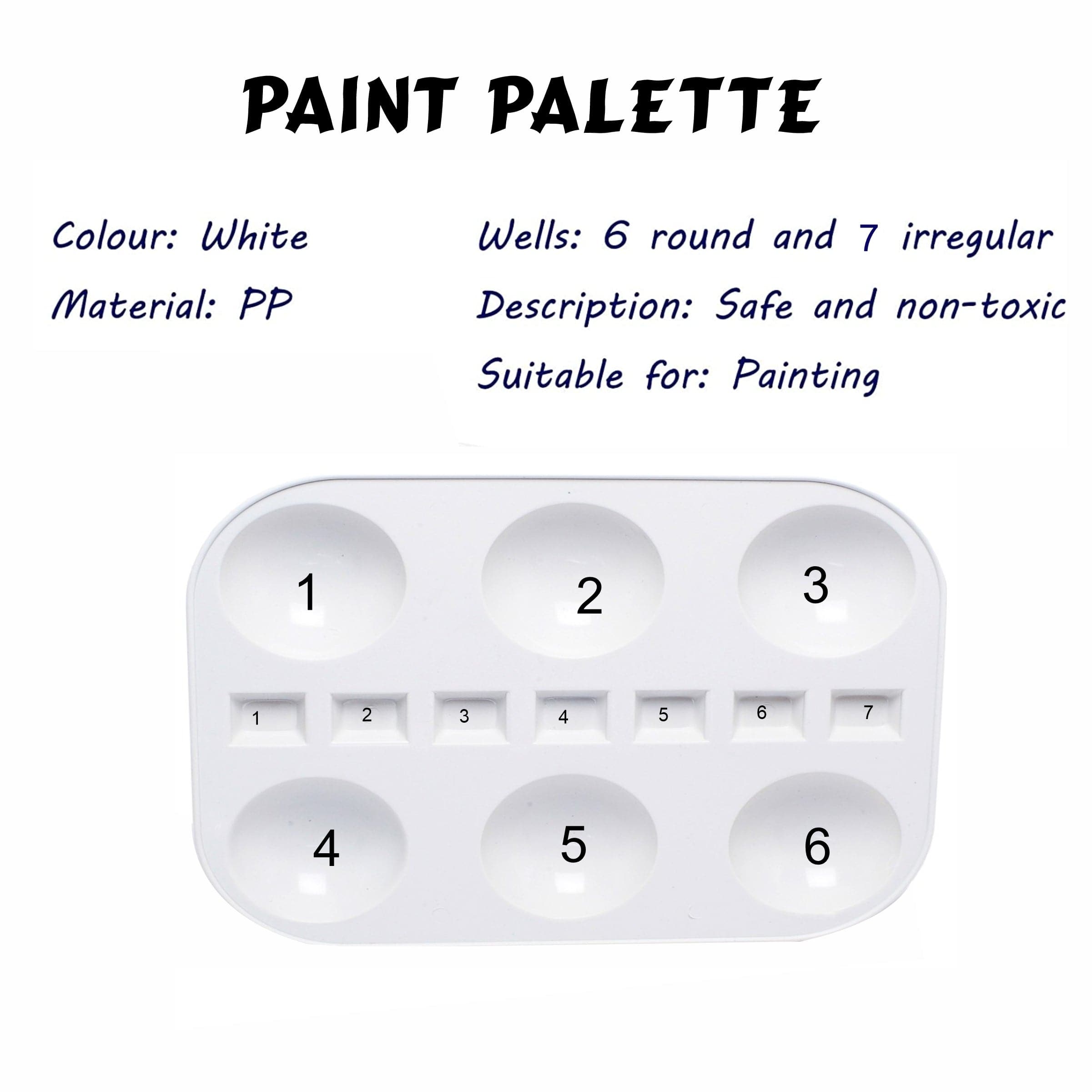 Plastic Paint Palette 6 Pot Large