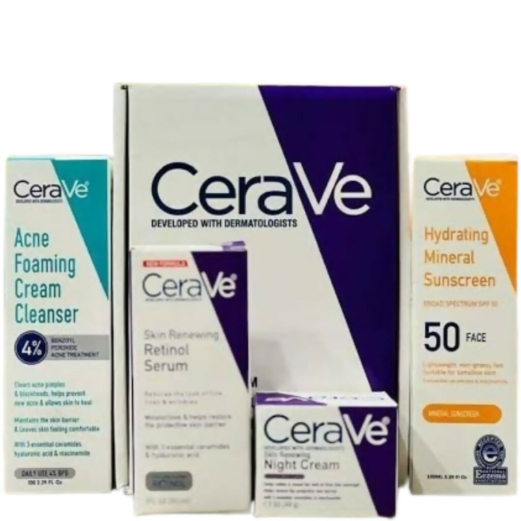 CeraVe 4 In 1 Skincare Kit, Complete Day & Night Care, for All Skin Types