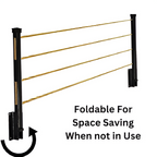 Cloth Drying Stand (24 Inches) with Free Rope Foldable Wall Mounted Heavy Duty Cloth Dryer for Laundry