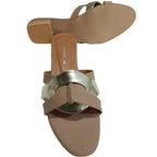 Women’s Tan & Gold Embellished Flat Sandals