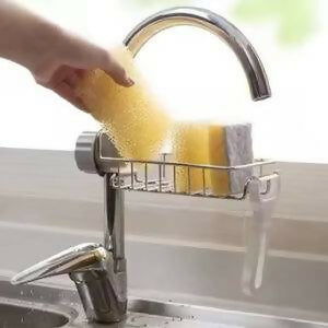 Stainless Steel Adjusting Multifunctional Kitchen Faucet Sponge Holder Durable And Convenient Storage Solution For Everyday Use