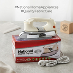 National Inverter Dry Iron 400 Watt Low Power Energy Efficient Solar Compatible Electric Iron Non Stick Soleplate Lightweight Fast Heating