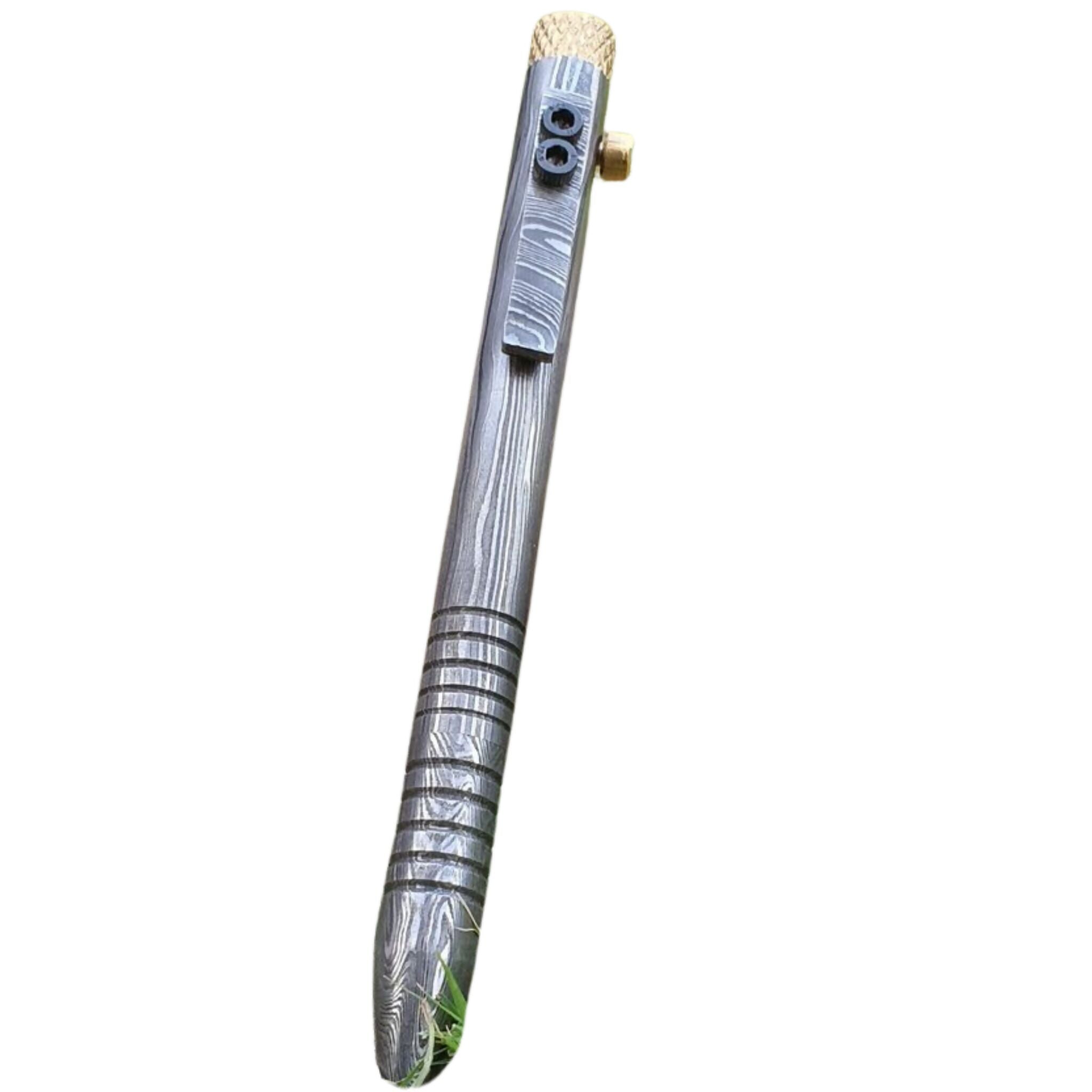 Ballpoint Pen, Handmade Damascus Steel with Free 2 Refills & Wooden Box