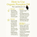 Organic Pumpkin Seed Oil, Cold-Pressed Pure Oil for Skin, Hair & Wellness