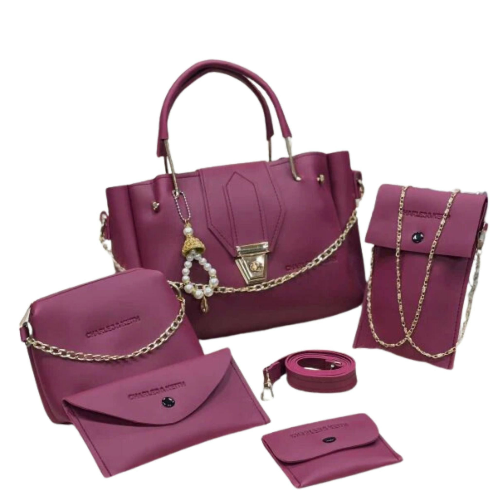 5 Pcs PU Leather Handbag Set