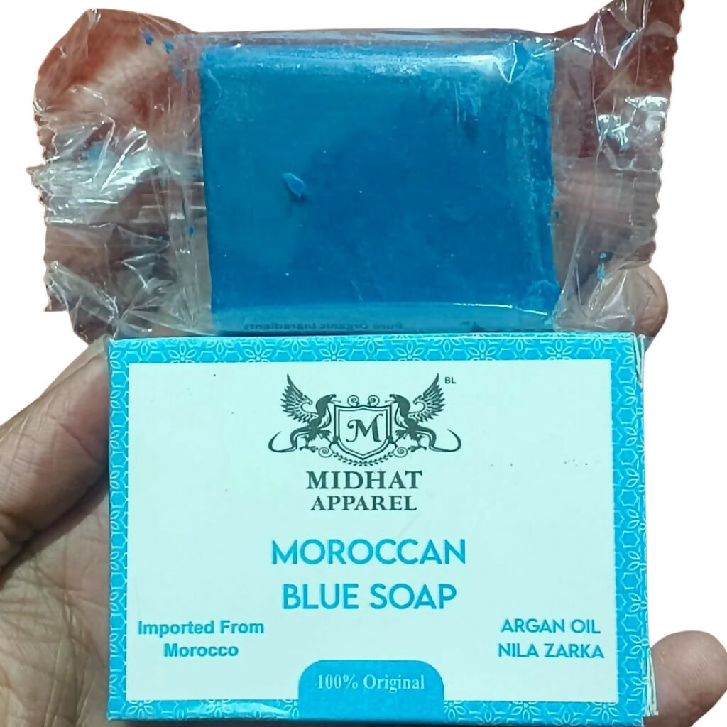 Moroccan Blue Soap, Argan Oil & Nila Zarka Infusion, for Daily Cleansing