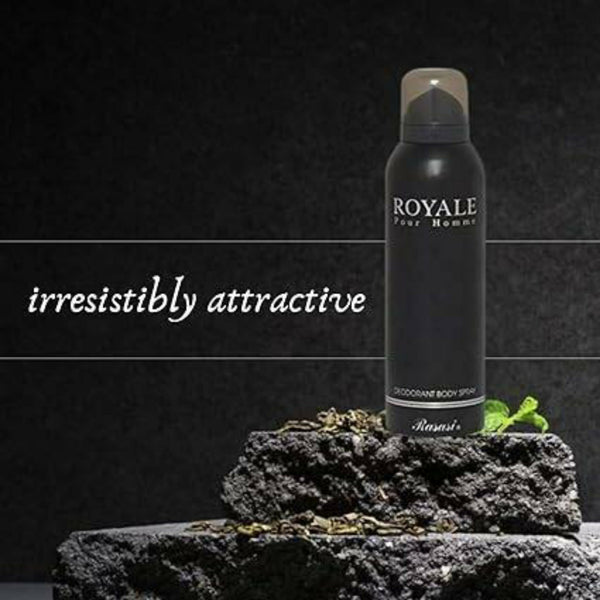 Rasasi Deo Royale Black 200ml Original – Long Lasting Men’s Deodorant