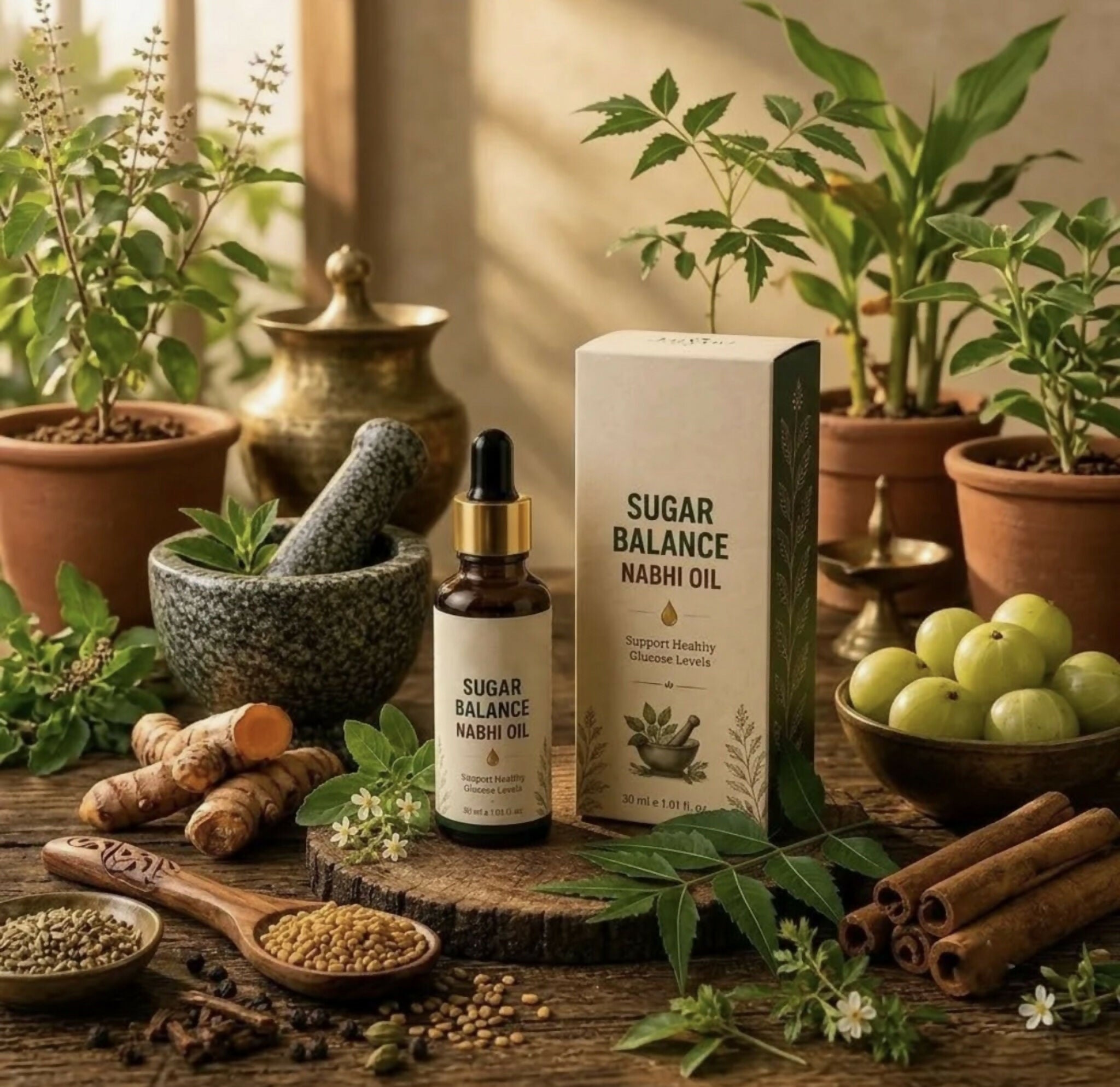 Sugar Balance Nabhi Oil 30ml Herbal Belly Button Oil Ayurvedic Nabhi Care Natural Extracts Lightweight Non Greasy Daily Wellness