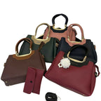 Structured Tote Handbag Collection, Elegant Multi-Color Set