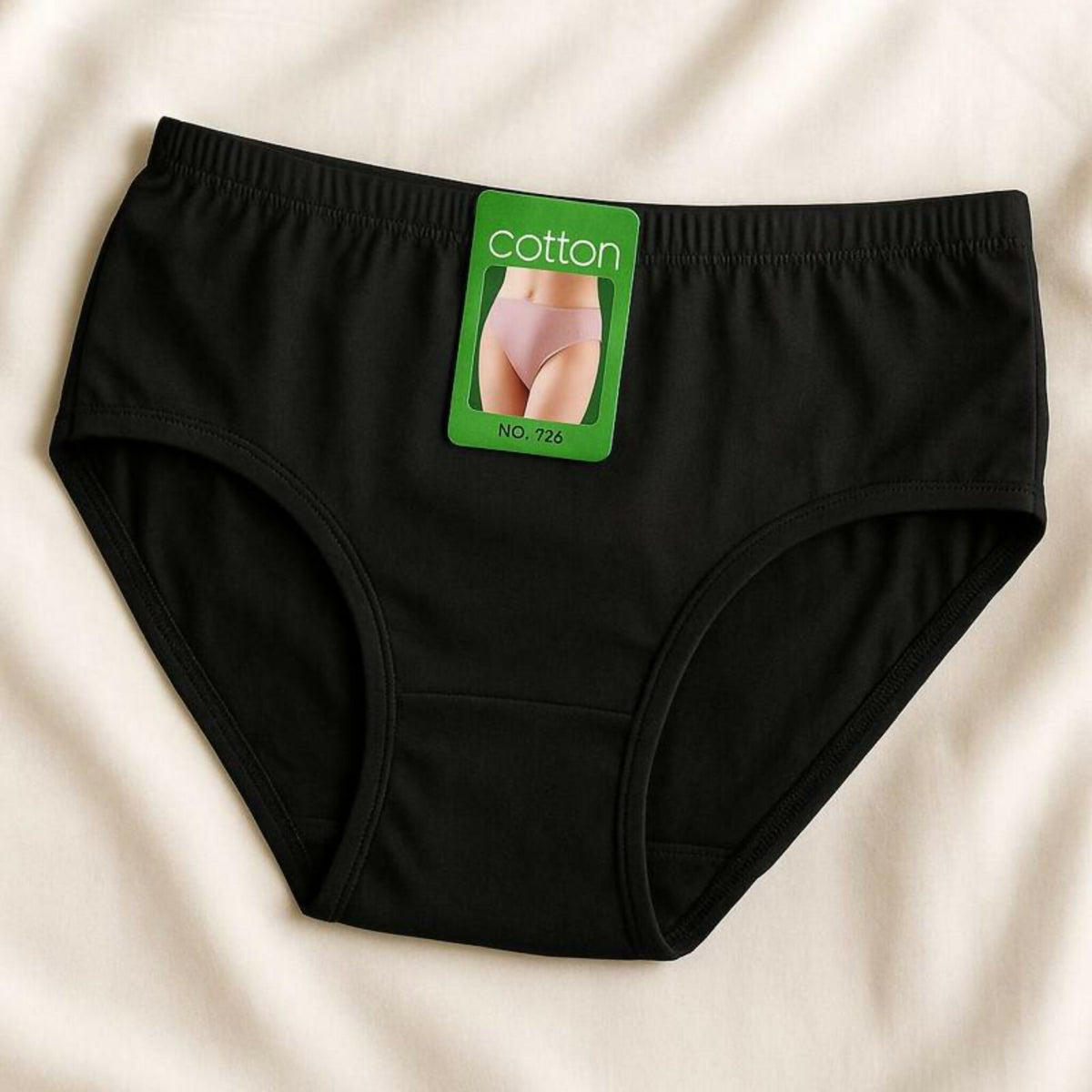 2Pcs Women’s Cotton Plain Panties – Soft Comfortable Underwear | Skin & Black | S/M/L