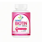 Biotin 5000 mcg Tablets, Double Potency, for Hair, Skin & Nails