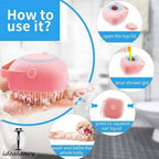 Silicone Bath Body Brush with Soap Dispenser | Soft Exfoliating Shower Scrubber & Massager | Random Colour