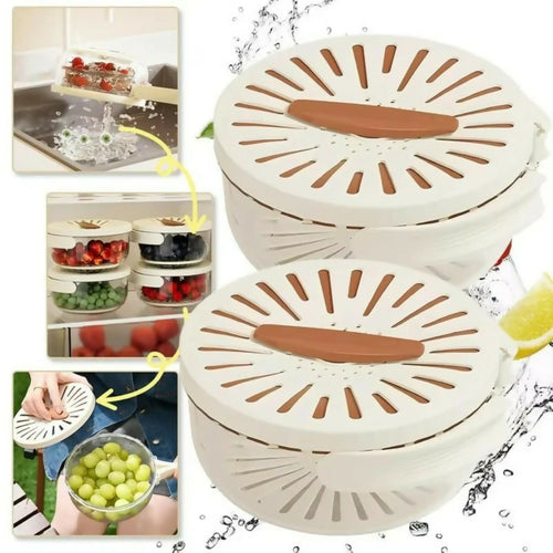 Multi-Functional Vegetable & Fruit Cleaning, Foldable Drainable Organizer, for Kitchen Use