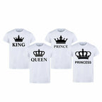 Combo Of King, Queen, Prince & Princes Style White T-Shirt with Cute Design