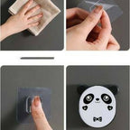 Wall Mounted Cute Panda Soap Dish Holder – Punch-Free Plastic Soap Box Rack for Bathroom & Kitchen Storage (Random color)