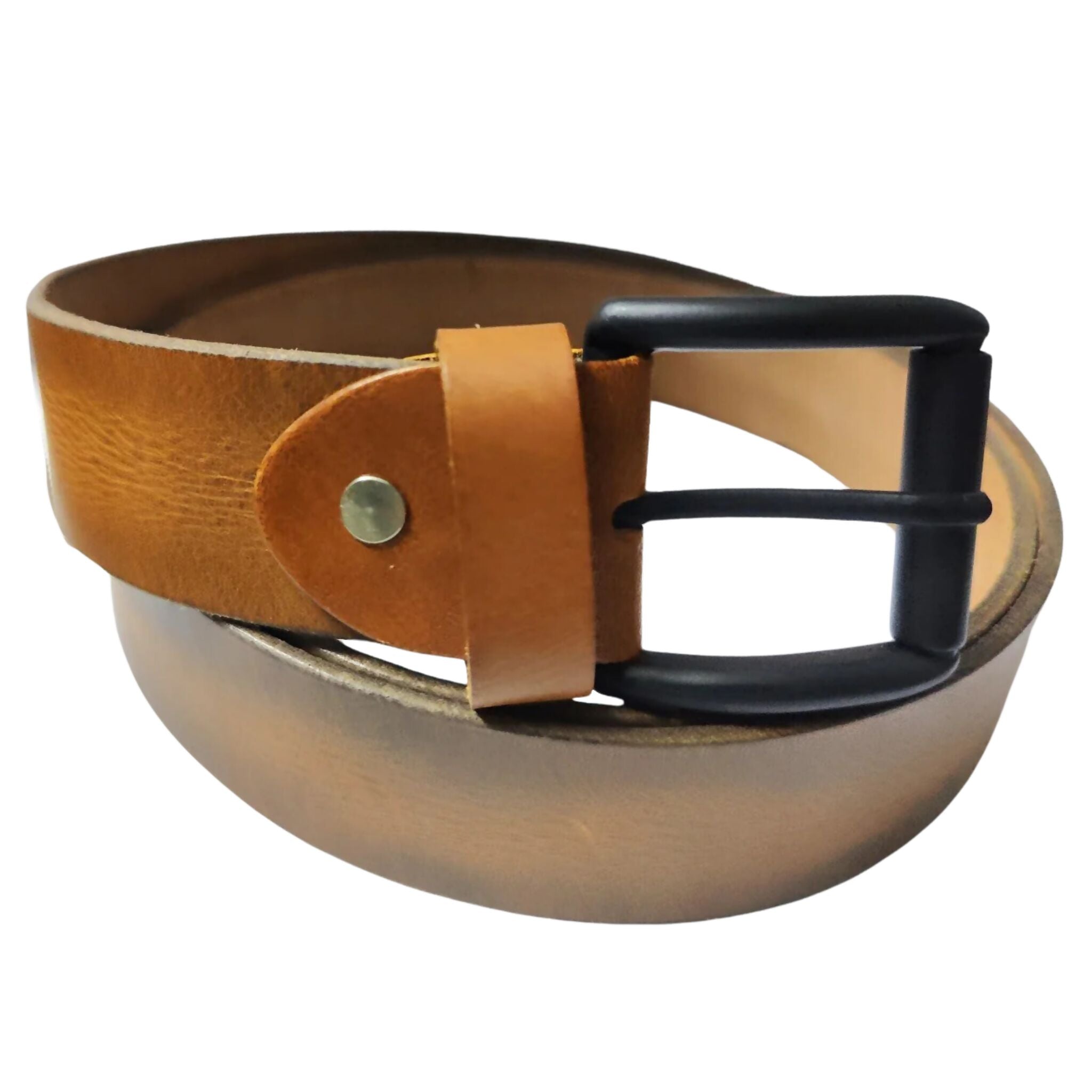 Leather Belt, Export Quality Genuine & Full Grain with Metallic Buckle, for Men