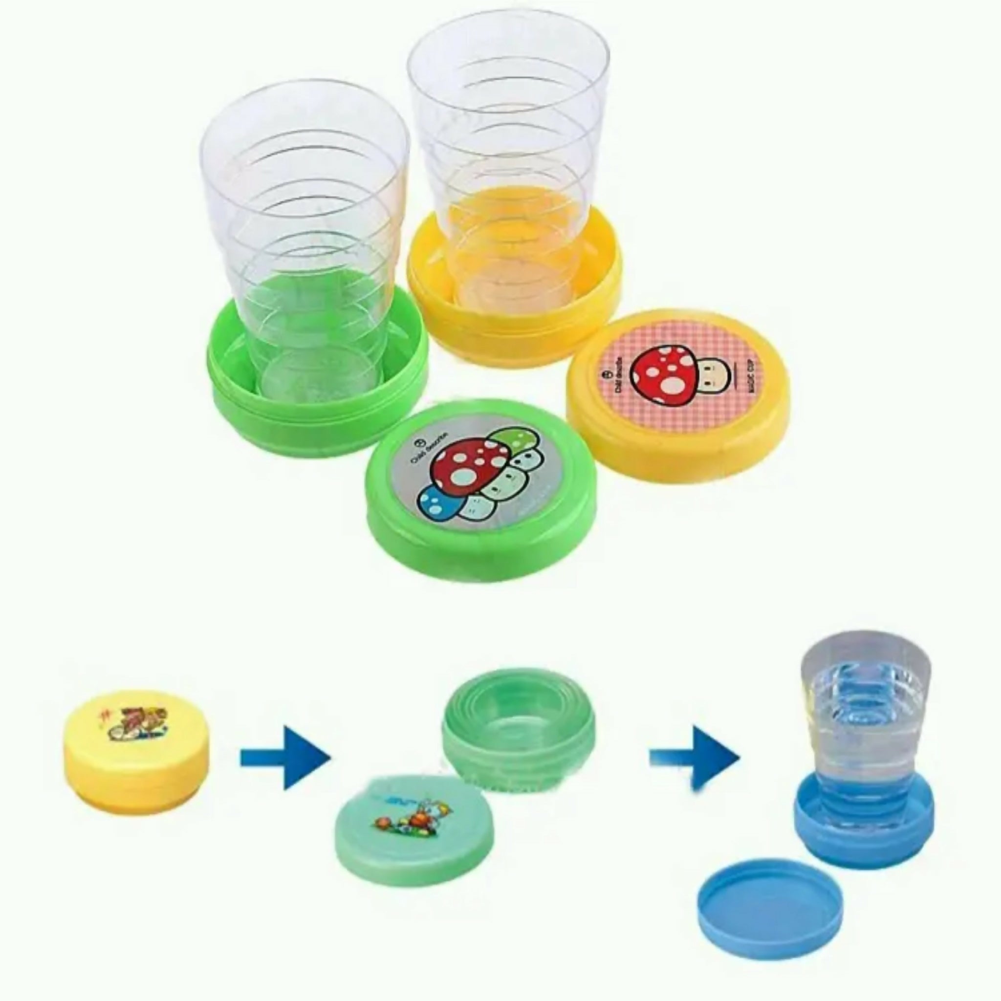 Pack of 2 Magic Folding Glasses for Kids – Collapsible Travel Cups for Hiking, Camping & Outdoors