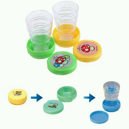 Pack of 2 Magic Folding Glasses for Kids – Collapsible Travel Cups for Hiking, Camping & Outdoors
