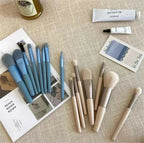 8pcs Travel Makeup Brush Kit Mini Cosmetic Brush for Face