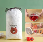 100 PCS Disposable Food Cover Plastic Bags – Transparent Fresh Food Storage & Wrap Bags (Pack Of 01)