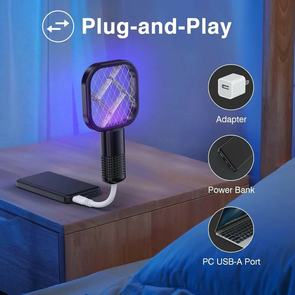 USB Rechargeable Mosquito Killer Racket | Portable Mosquito Repellent Racket With UV Light For Home Office Use