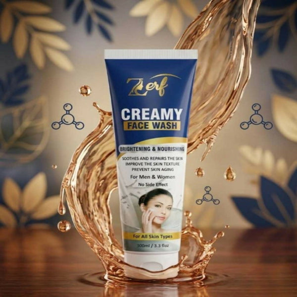 Zerf Creamy Face Wash 100ml – Brightening & Deep Cleansing Facial Cleanser for Men & Women
