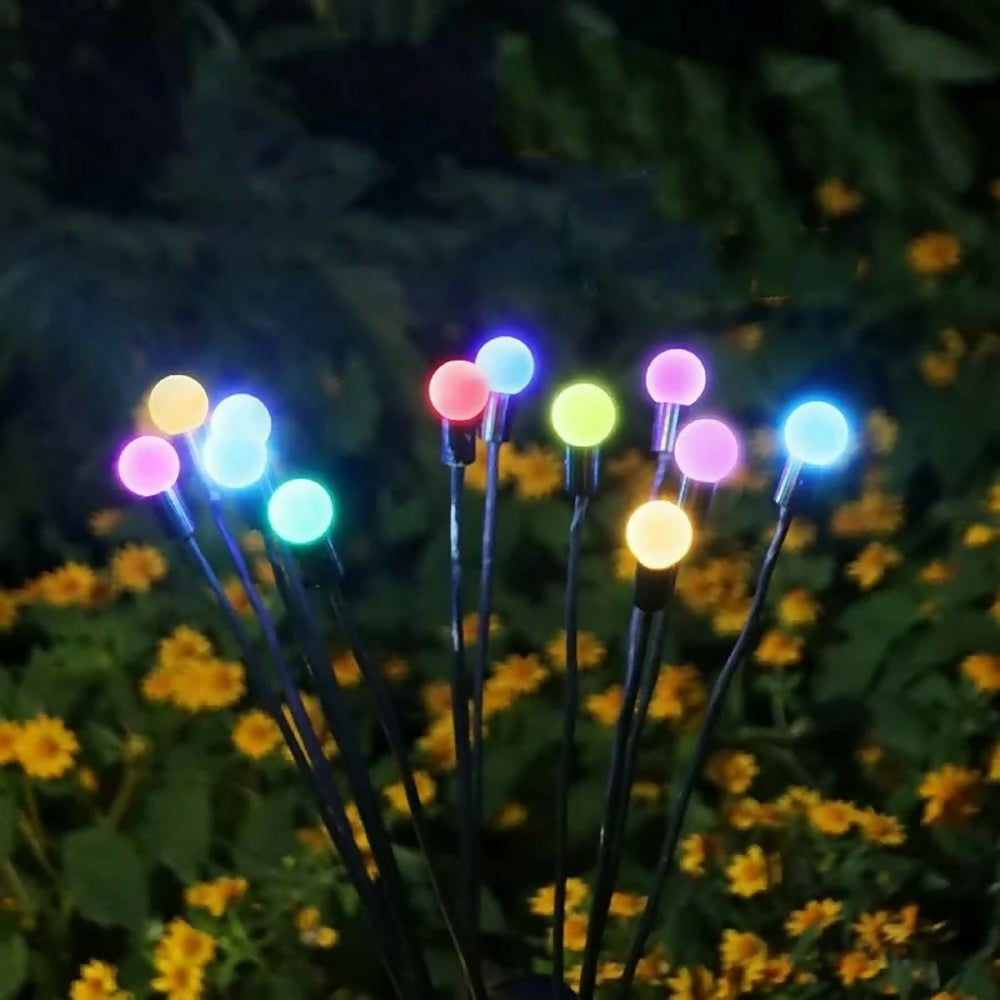 Garden Lights – New Upgraded Solar Powered Firefly Lights, Outdoor Waterproof Vibrant Decorative Lighting for Home & Garden (Warm Light)