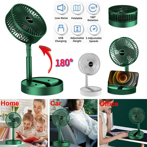 Fan, Portable Rechargeable Telescopic Folding, for Table with 3 Speed Levels