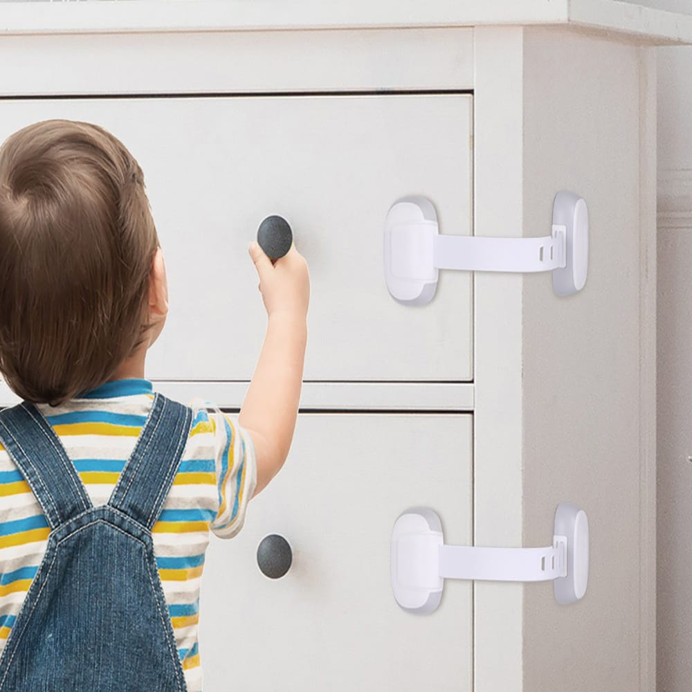 Cabinet Lock, with Adjustable Strap, for Child Safety Multi Purpose