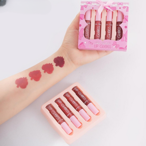 Lip Gloss, Color Castle Bow Style Liquid, Set Glossy Finish