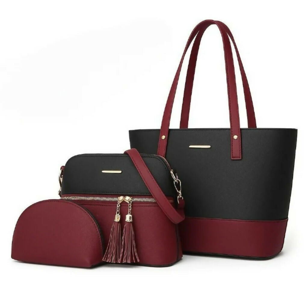 3 Piece Tote Handbag Set, Elegant Durable Design, for Women Daily Use