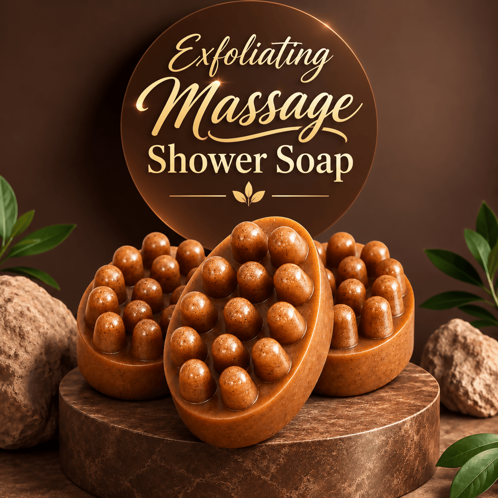 Instant Glow Exfoliating Massage Shower Soap – Deep Cleansing Body Soap with Textured Massage Surface for Smooth, Soft & Refreshed Skin | Suitable for All Skin Types
