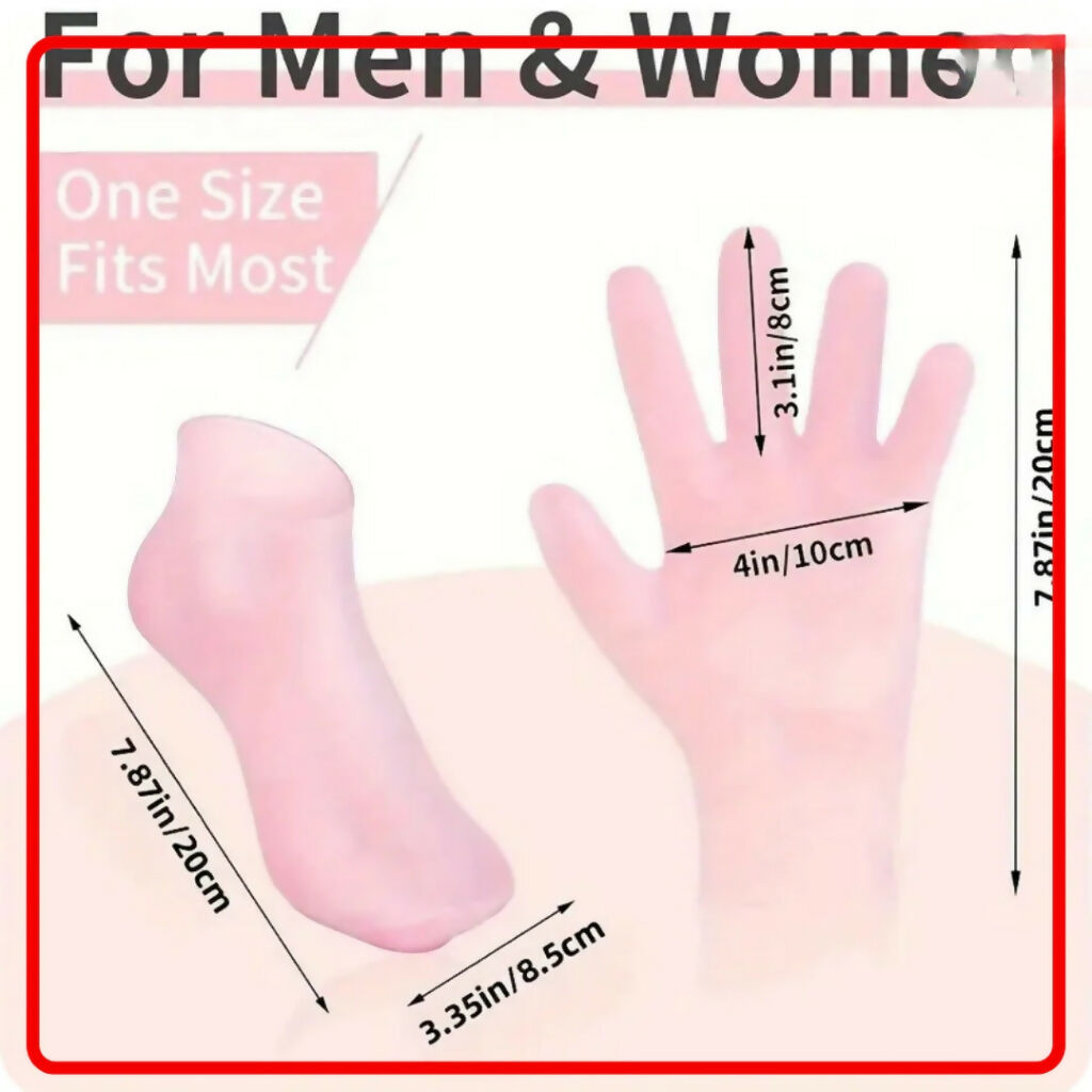 Silicone Moisturizing Gloves Set for Dry Cracked Hands
