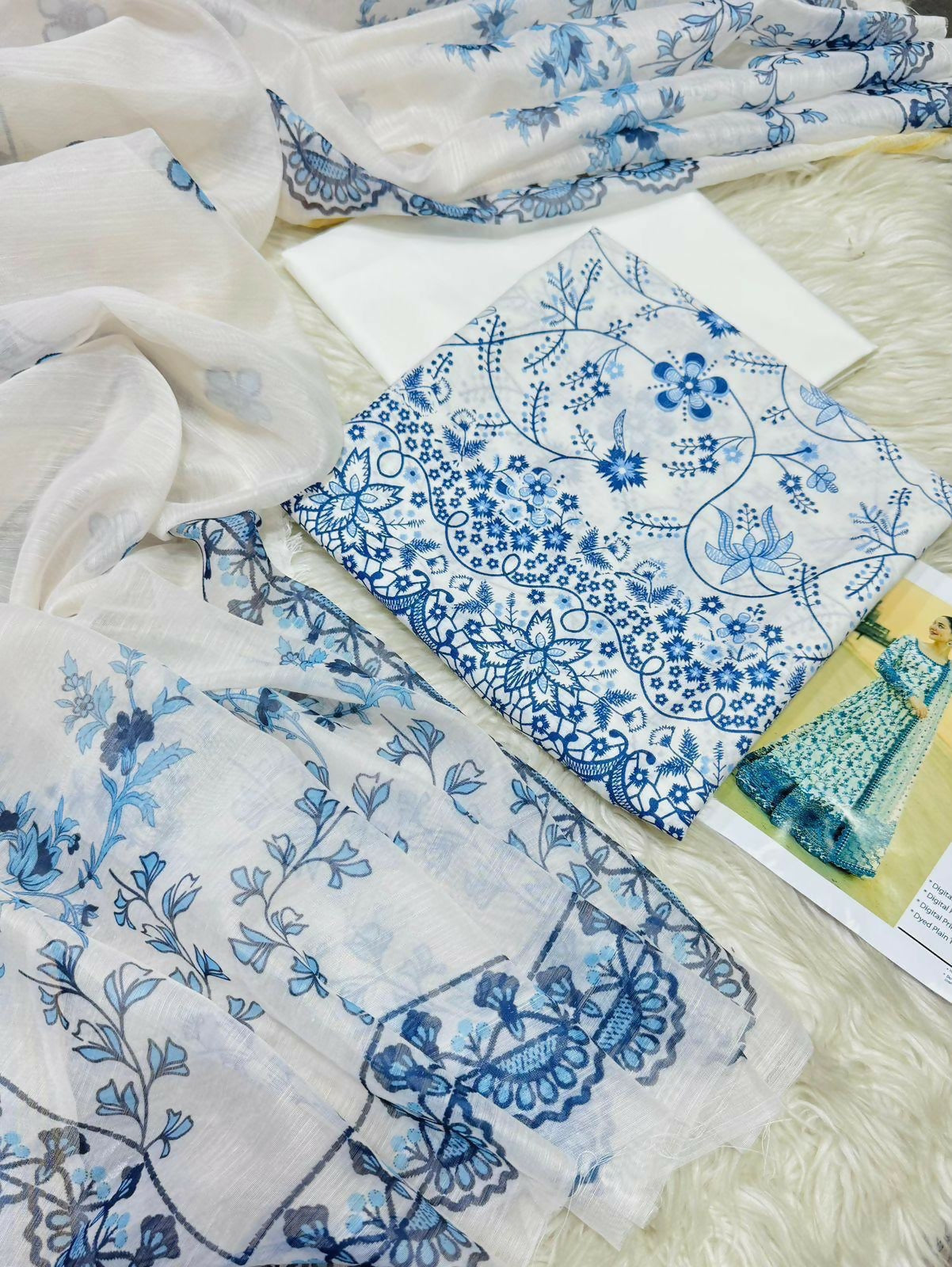 BRAND FAIZA SAQLAIN 🔵🔵🔵 Hania amir viral dress SUMMER LAWN EDITION 2026” Digital Printed Lawn 3pc