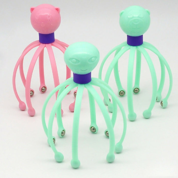 Octopus Shape Manual Head Scalp Massager With 8 Roller Balls|Provides Headache Relief Stress Relaxation Hair Stimulation