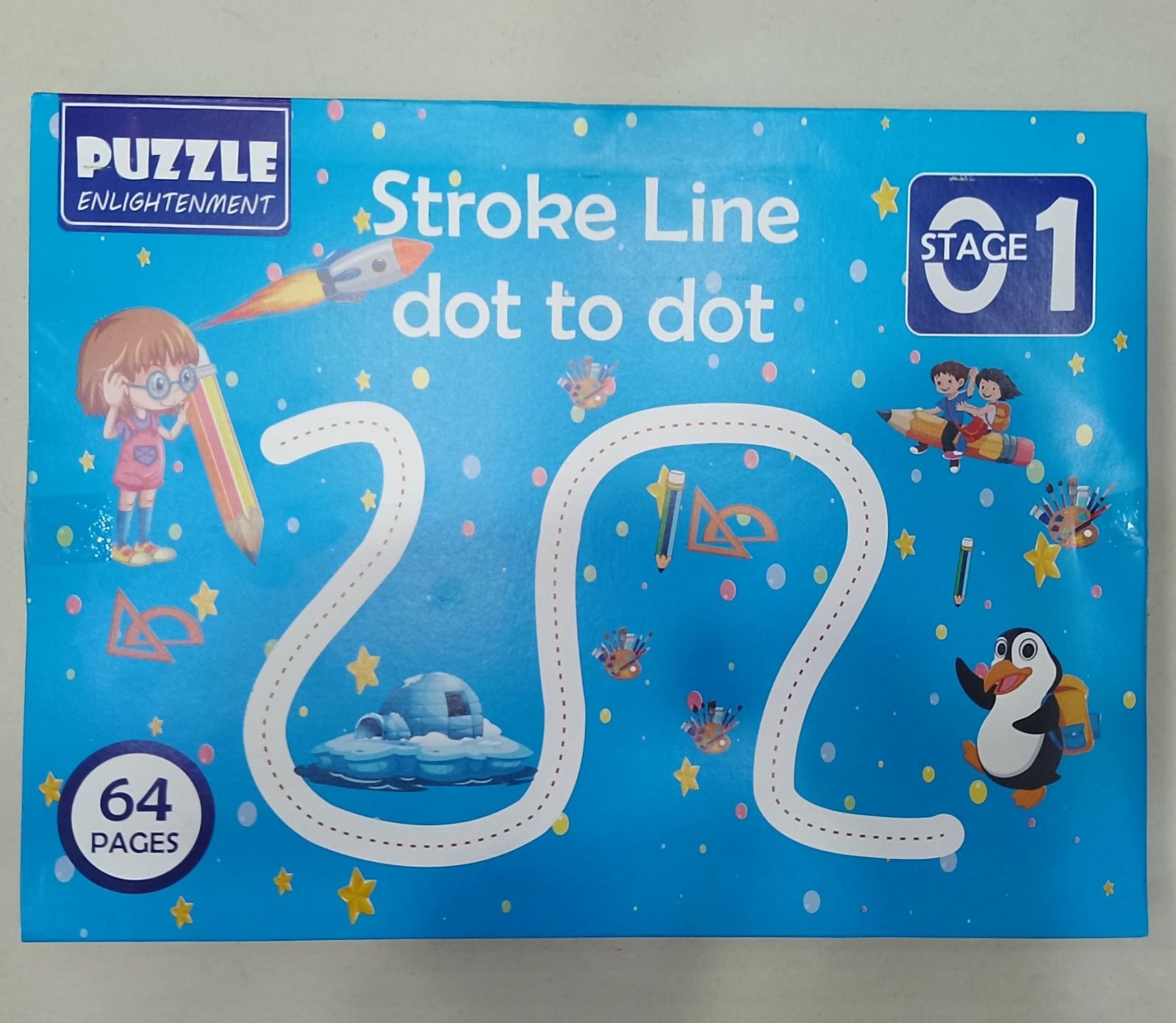 A4 Kids Educational Learning Tracing Book | 64 Pages Dot-to-Dot Activity Workbook with 2 Markers (Big Size)