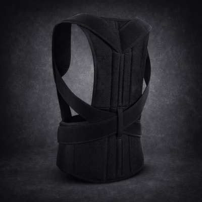 Adjustable Back Support Belt | Posture Corrector | Spine & Shoulder Support Brace | Breathable Upper Back Support for Men & Women - Large