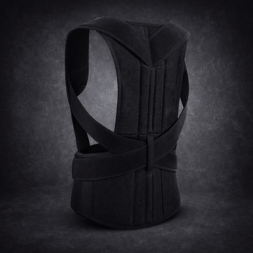 Adjustable Back Support Belt | Posture Corrector | Spine & Shoulder Support Brace | Breathable Upper Back Support for Men & Women - Large
