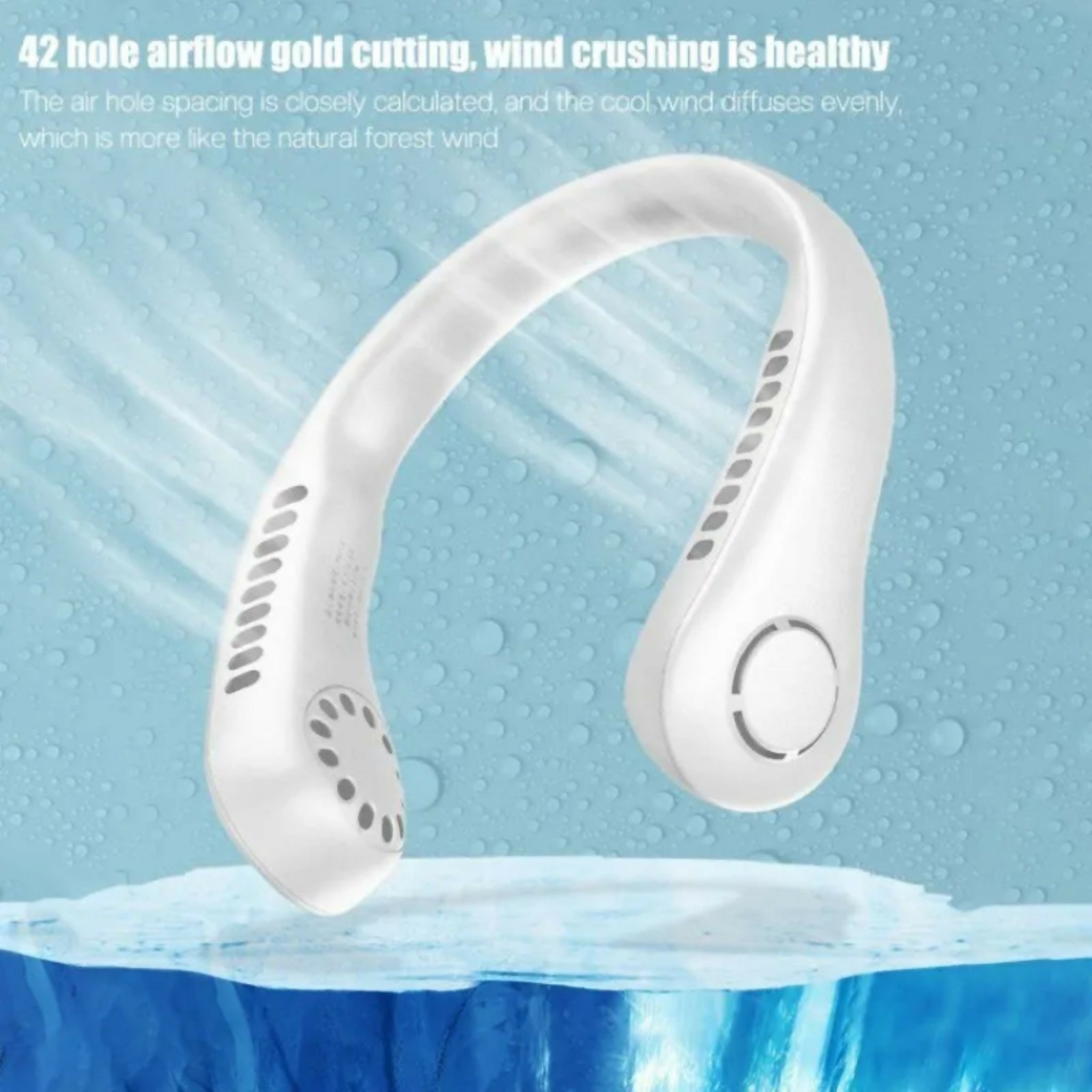 Portable Bladeless Neck Cooler – USB Rechargeable 360° Neck Fan | Hands-Free Personal Cooling